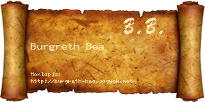 Burgreth Bea névjegykártya
